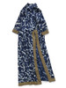 Picture No.1 of KAPITAL French Cross Linen Discharge Print Okra Pattern Lychee Dress K2605OP170