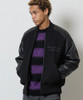 Picture No.5 of NUMBER (N)INE RAGLAN SLEEVE ZIPPER STADIUM JACKET / Raglan Sleeve, Single Point Embroidery, Quilted Lining, Padded Varsity jacket F26NJ003B