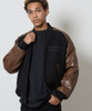 Picture No.19 of NUMBER (N)INE RAGLAN SLEEVE ZIPPER STADIUM JACKET / Raglan Sleeve, Single Point Embroidery, Quilted Lining, Padded Varsity jacket F26NJ003B