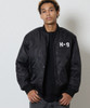 Picture No.1 of NUMBER (N)INE NYLON INSULATION STADIUM JACKET / Nylon Logo Print Quilted Lining Padded Stadium Jacket F26NJ004