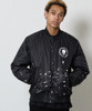 Picture No.2 of NUMBER (N)INE HAND PAINTED NYLON INSULATION STADIUM JACKET / Hand-painted Nylon, Logo Print, Quilted Lining, Padded Varsity jacket F26NJ004P