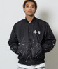 Picture No.32 of NUMBER (N)INE HAND PAINTED NYLON INSULATION STADIUM JACKET / Hand-painted Nylon, Logo Print, Quilted Lining, Padded Varsity jacket F26NJ004P