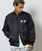 Picture No.33 of NUMBER (N)INE HAND PAINTED NYLON INSULATION STADIUM JACKET / Hand-painted Nylon, Logo Print, Quilted Lining, Padded Varsity jacket F26NJ004P