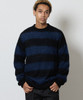 Picture No.1 of NUMBER (N)INE MOHAIR MIX KNIT WIDE STRIPED CREWNECK SWEATER / Wool Mohair Mix Knit Wide Striped Crewneck Sweater F26NK001