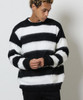 Picture No.6 of NUMBER (N)INE MOHAIR MIX KNIT WIDE STRIPED CREWNECK SWEATER / Wool Mohair Mix Knit Wide Striped Crewneck Sweater F26NK001