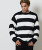 Picture No.7 of NUMBER (N)INE MOHAIR MIX KNIT WIDE STRIPED CREWNECK SWEATER / Wool Mohair Mix Knit Wide Striped Crewneck Sweater F26NK001