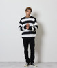Picture No.9 of NUMBER (N)INE MOHAIR MIX KNIT WIDE STRIPED CREWNECK SWEATER / Wool Mohair Mix Knit Wide Striped Crewneck Sweater F26NK001