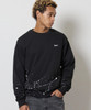 Picture No.31 of NUMBER (N)INE HAND PAINTED FIRM COTTON LIGHT SHORT PILE KANGAROO POCKET L/S SWEATSHIRT / Hand-painted firm cotton light short pile With a Single Point Logo Print, kangaroo Pocket, Crew Neck sweatshirt F26GNC006P