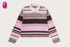 Picture No.4 of BAPE APE HEAD ONE POINT STRIPE BOXY CROPPED L/S POLO TEE 1M80-211-304