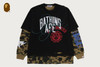 Picture No.1 of BAPE DESTROYED MULTI LOGO 2 IN 1 RELAXED FIT LS TEE 1M80-111-315
