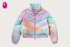 Picture No.1 of BAPE TIE DYE RHINESTONE BAPE STA LEATHER CROPPED DOWN JACKET 1M80-244-306