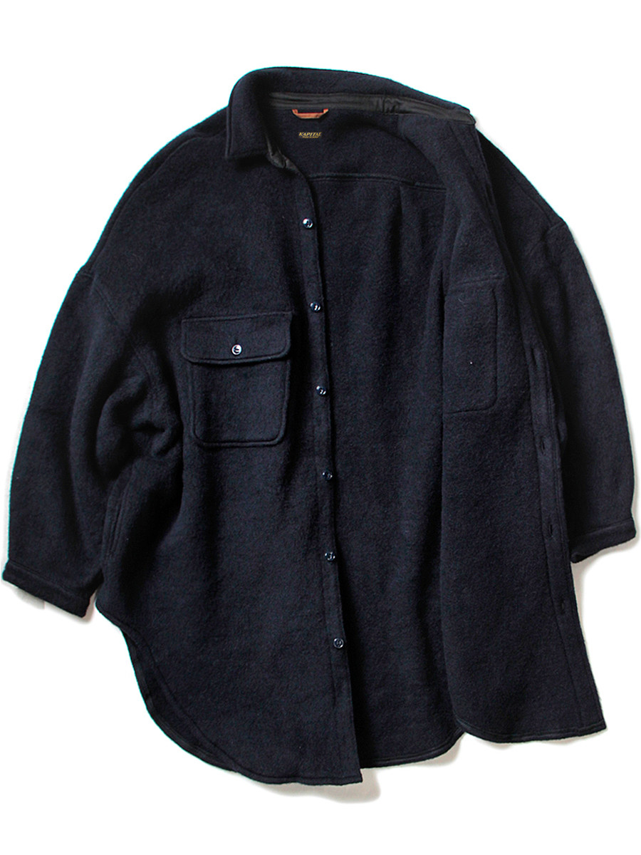 KAPITAL Coat Shaggy Melton CPO Slappie Shirt Coat
