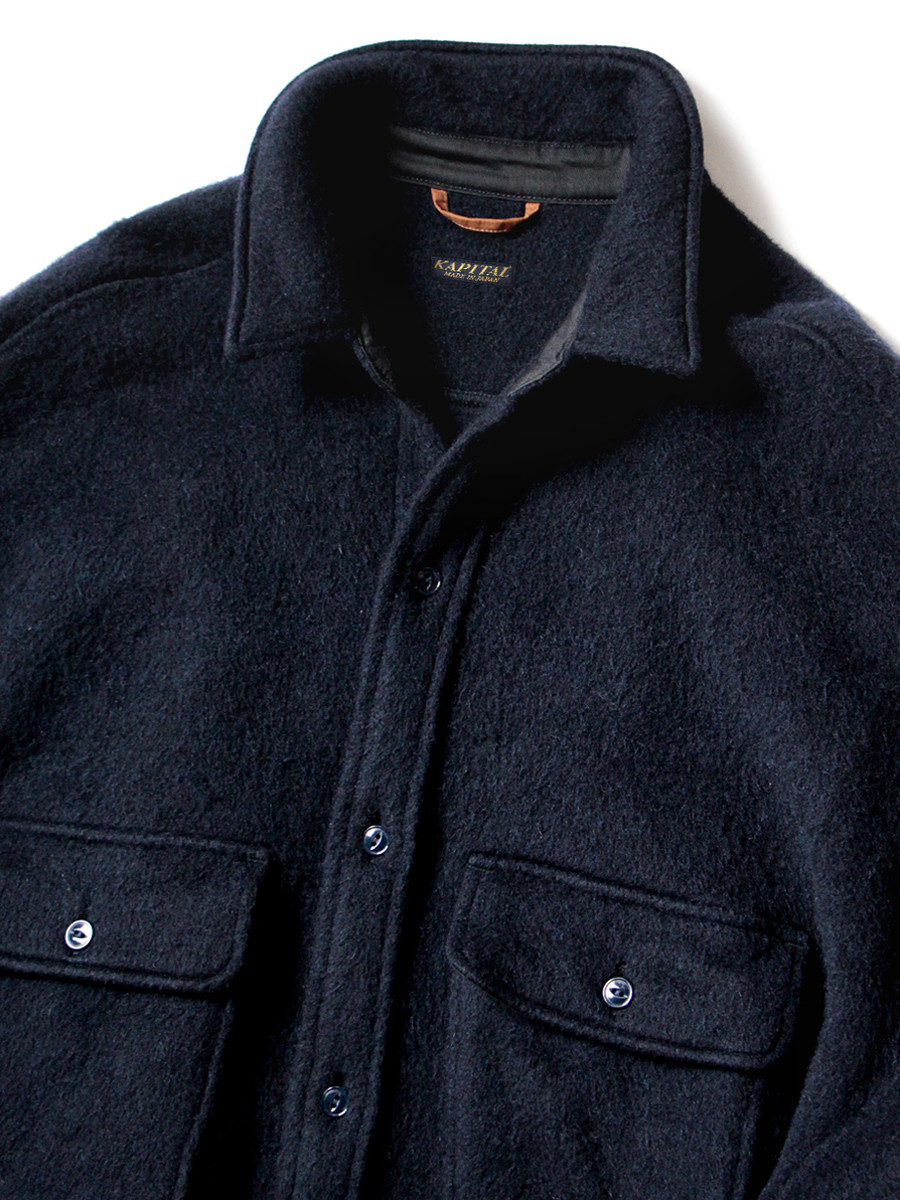 KAPITAL Coat Shaggy Melton CPO Slappie Shirt Coat
