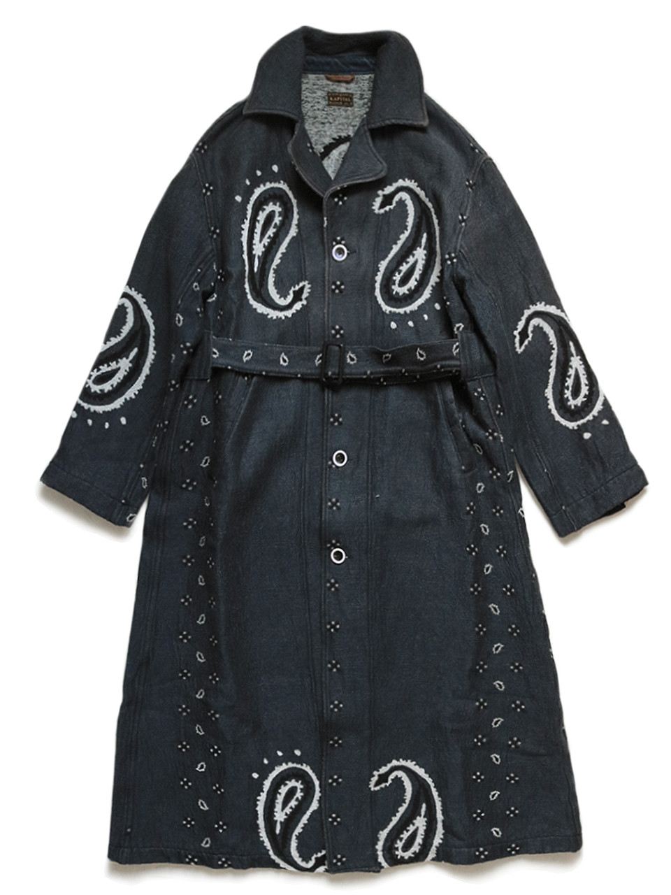 KAPITAL Jacket/Vest Rug Paisley Pattern Linen Wool Dragging Coat