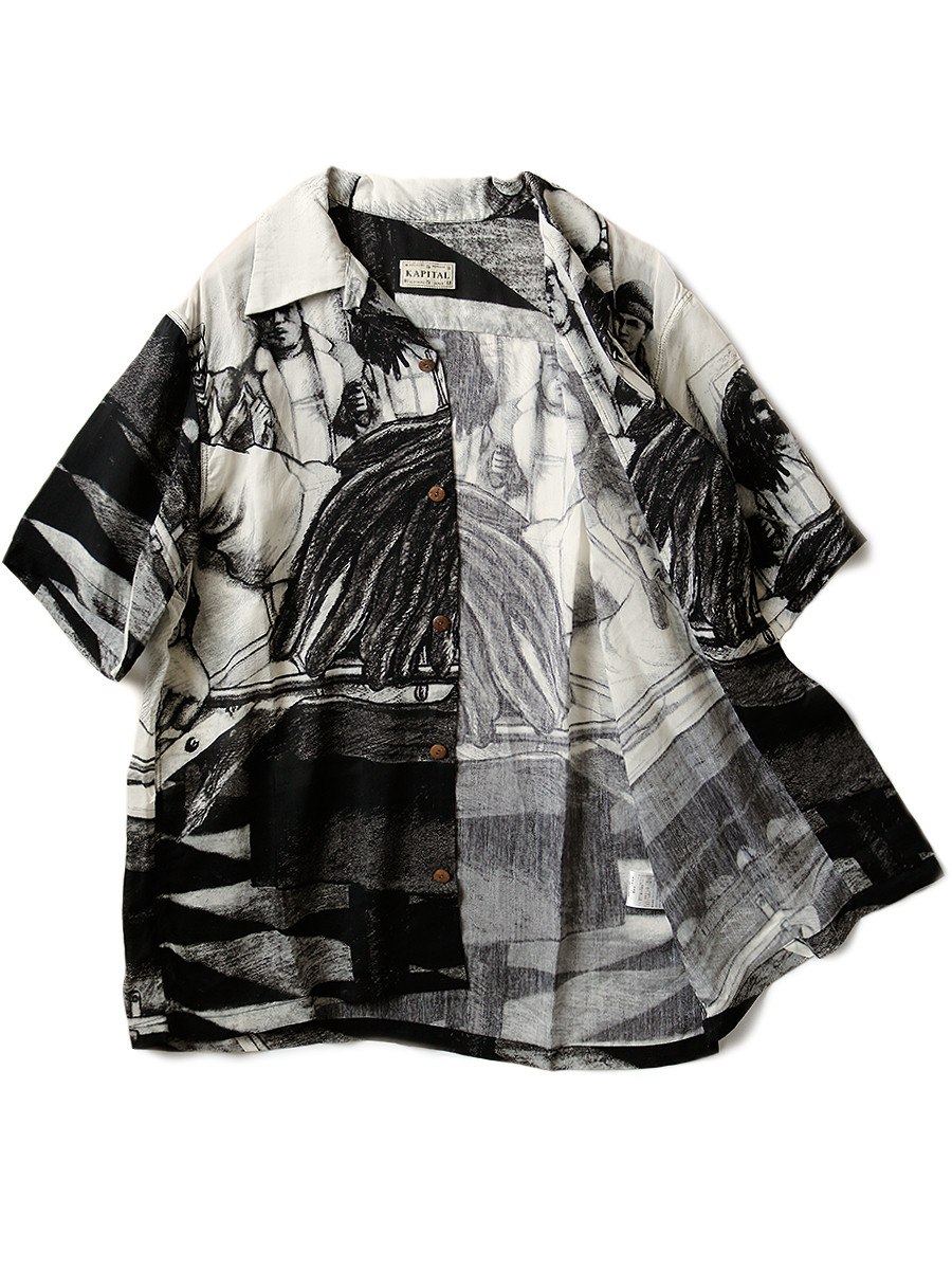 KAPITAL Shirt Silk Rayon Hustler pt Aloha Shirt
