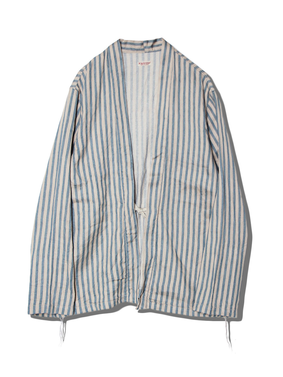 KAPITAL 酔い縞柄 コットンリネン Kakashi shirts サイズ2 KAPITAL Shirt Linen Bruce Hickory KAKASHI Shirt