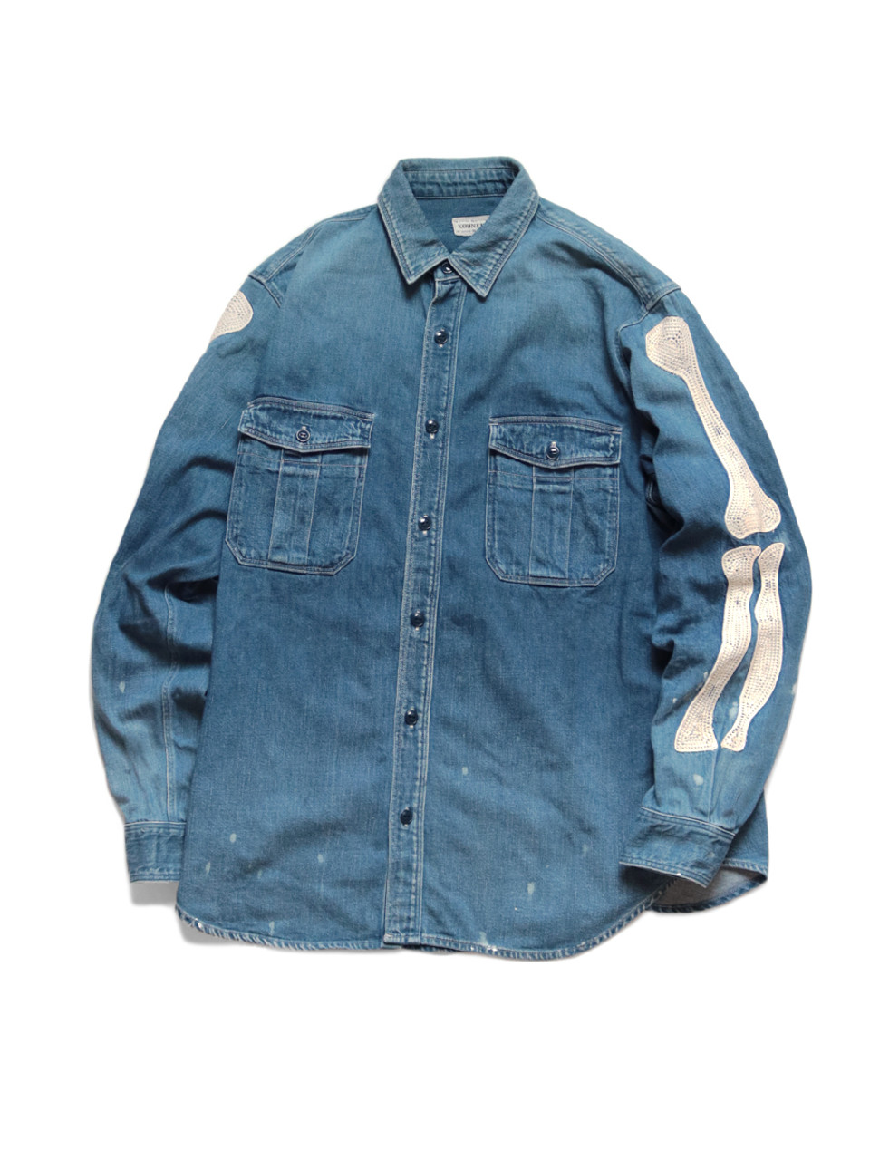 8Oz Denim Work Shirt (BONE Embroidery) K2004LS148