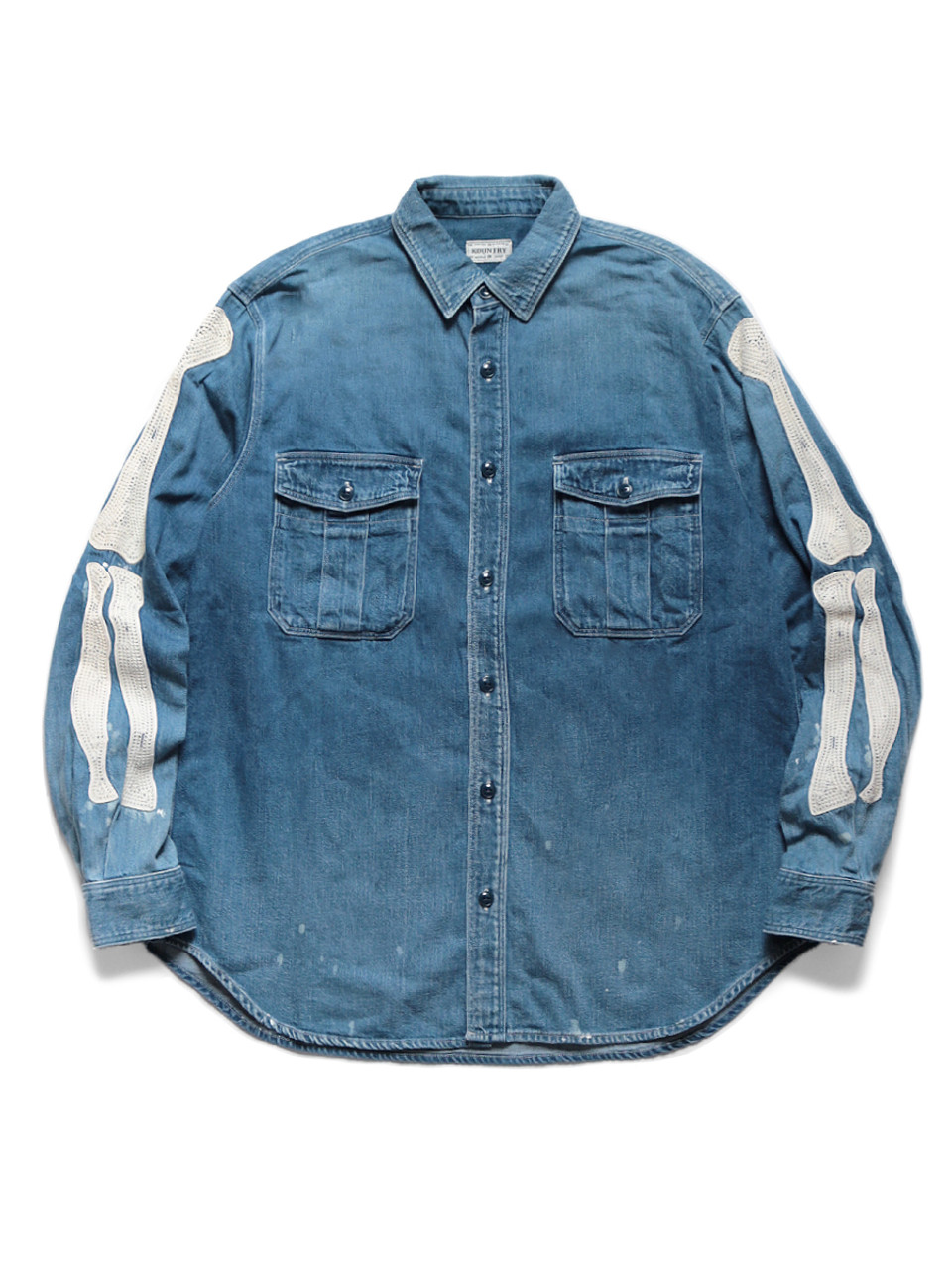 8Oz Denim Work Shirt (BONE Embroidery) K2004LS148