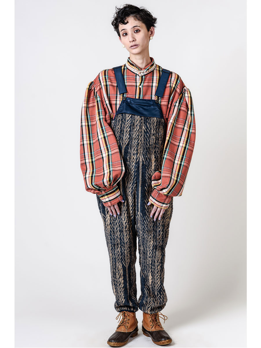 KAPITAL Pants/Shorts JAVA-YABANE Pattern Fleece Overalls
