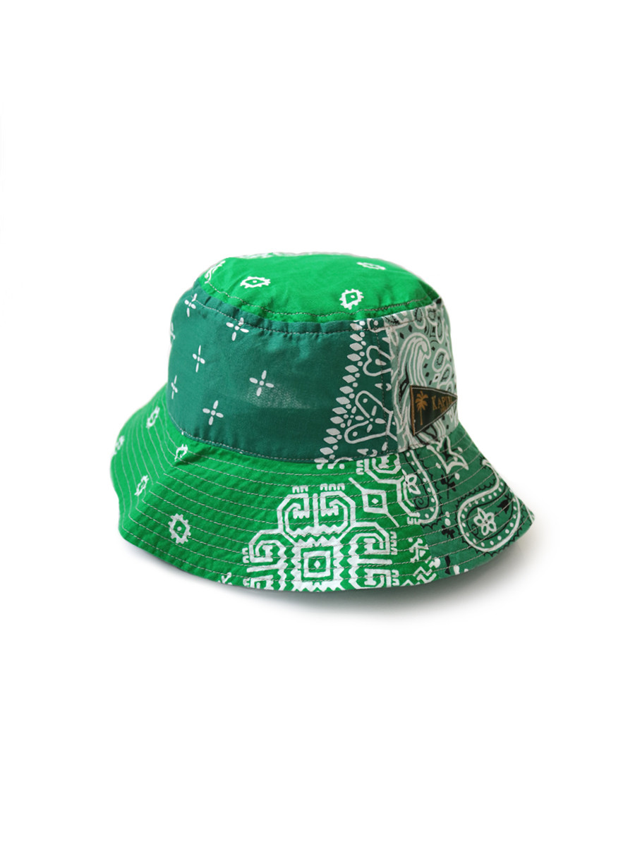 KAPITAL Hat/Cap Bandana Patchwork pt Bucket HAT (Long Brim)