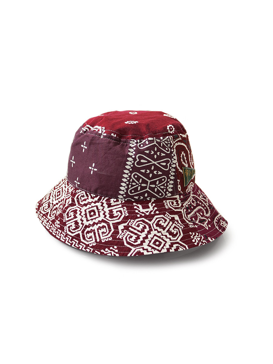KAPITAL Hat/Cap Bandana Patchwork pt Bucket HAT (Long Brim)