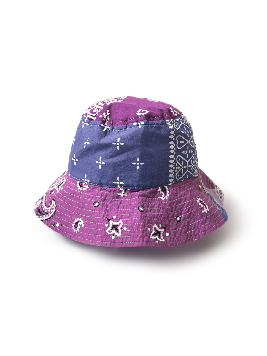 KAPITAL Hat/Cap Bandana Patchwork pt Bucket HAT (Long Brim)