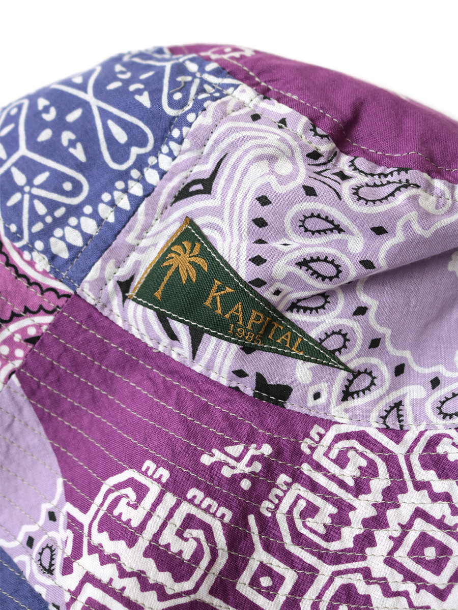 KAPITAL Hat/Cap Bandana Patchwork pt Bucket HAT (Long Brim)