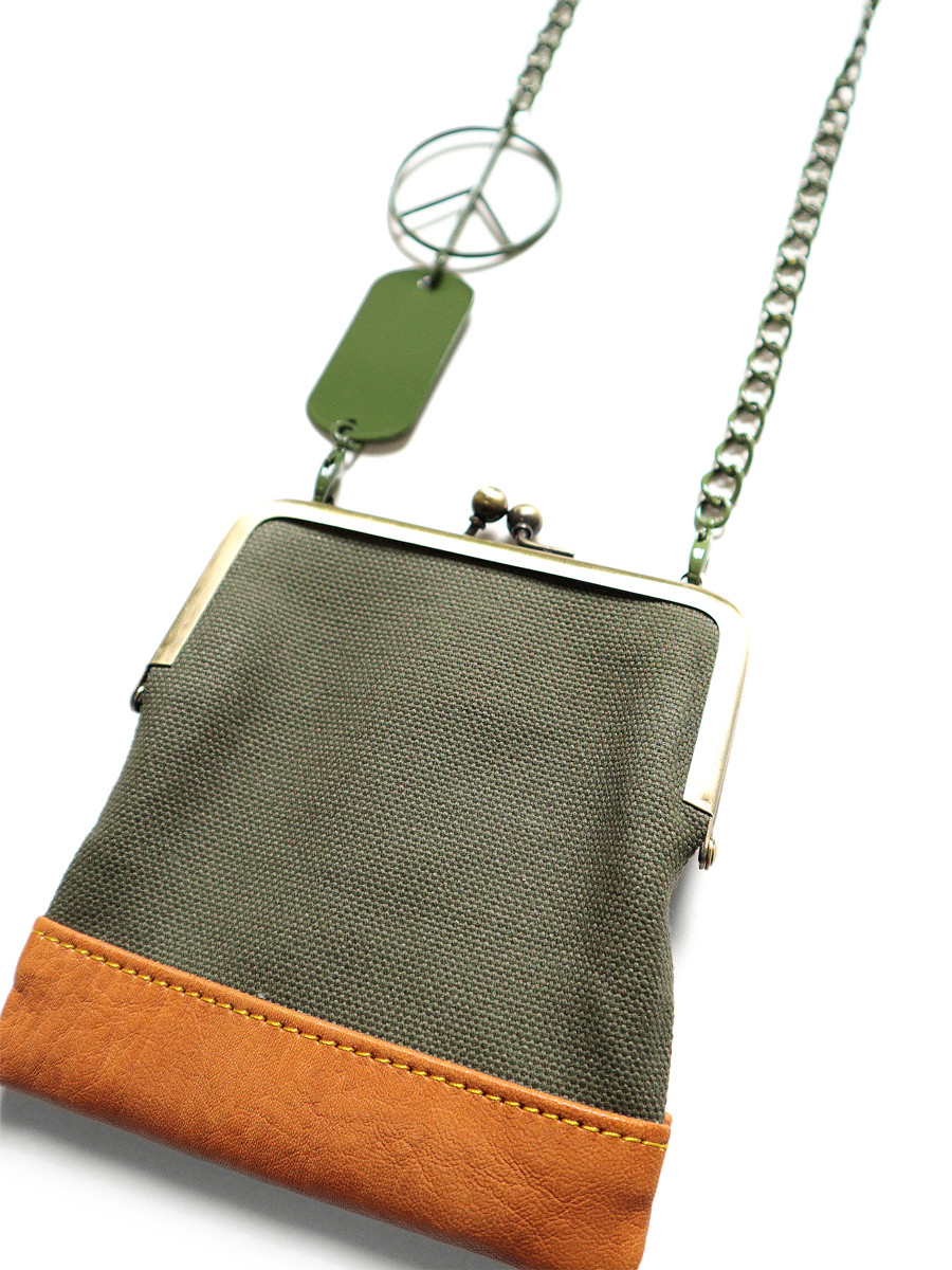 KAPITAL Bag Canvas x Leather Gamaguchi Chain Wallet (Small)