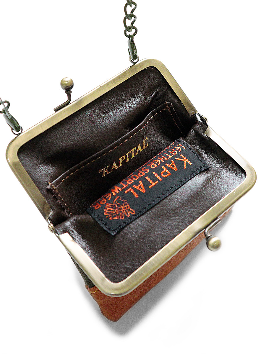 KAPITAL Bag Canvas x Leather Gamaguchi Chain Wallet (Small)