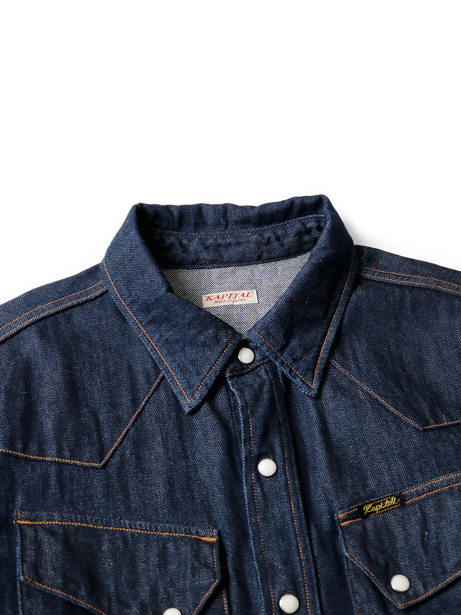 KAPITAL Shirt (Long Sleeve) 8Oz Denim Western Shirt (O / W)
