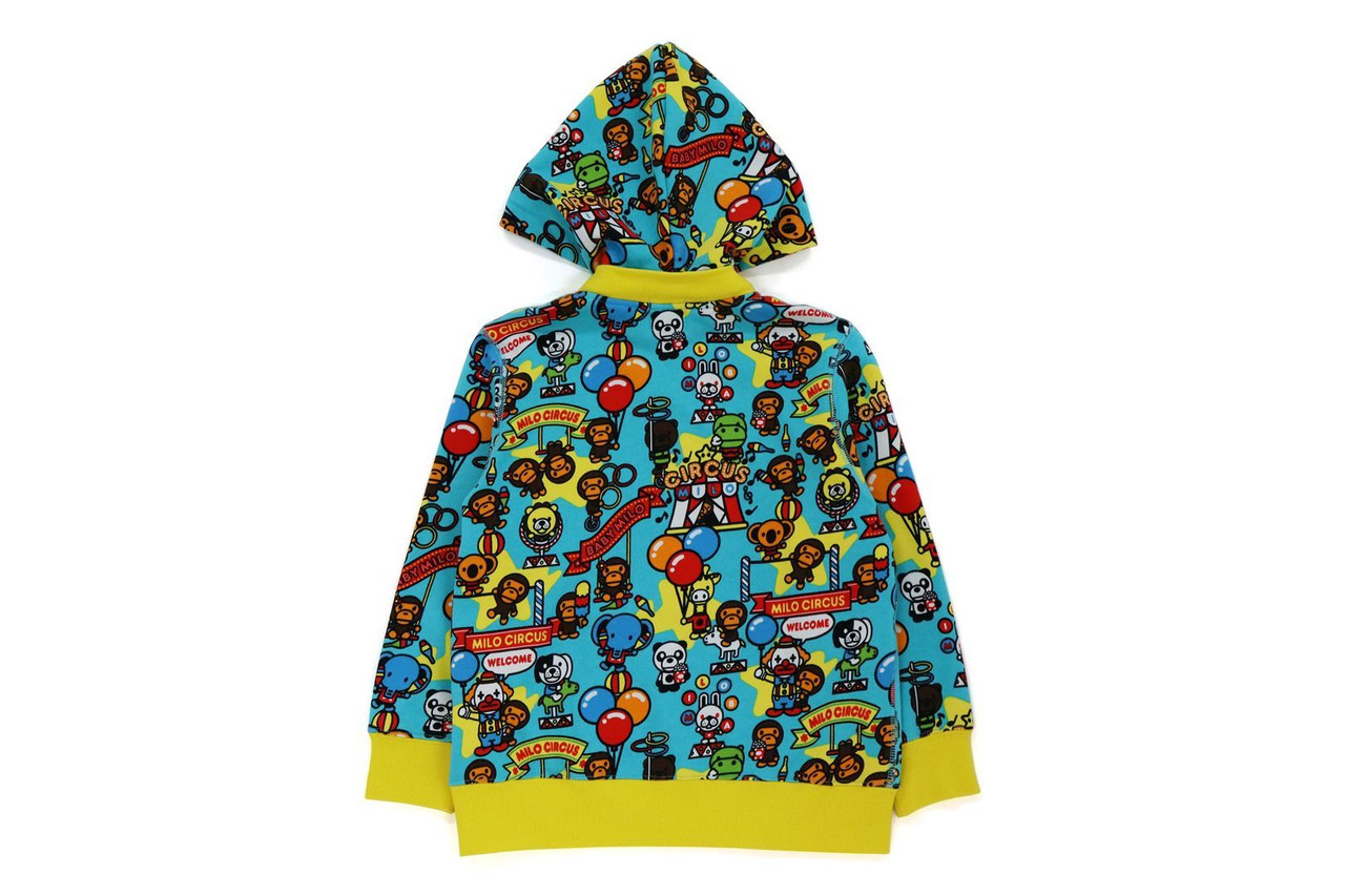 BAPE CUT AND SEWN BABY MILO CIRCUS ZIP HOODIE
