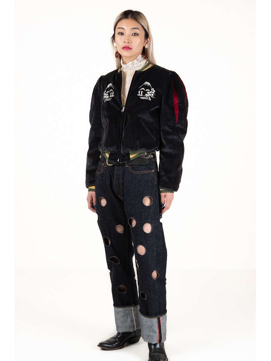 KAPITAL Jacket Sulfide Velveteen Shakespeare Sleeve Souvenir JKT