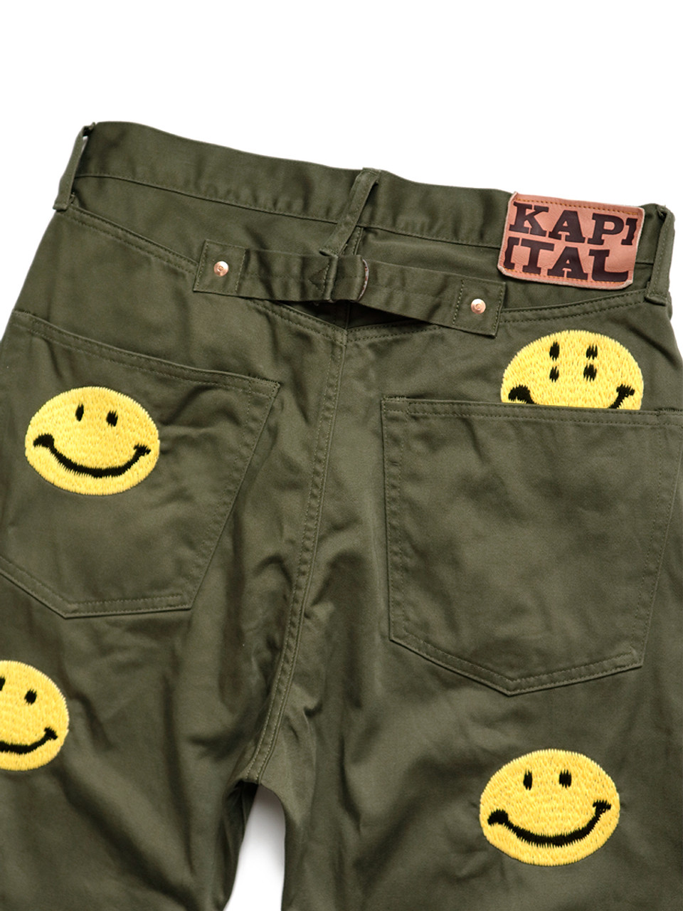 KAPITAL Pants Vintage Satin 5P OKAGILLY (Smile Embroidery)