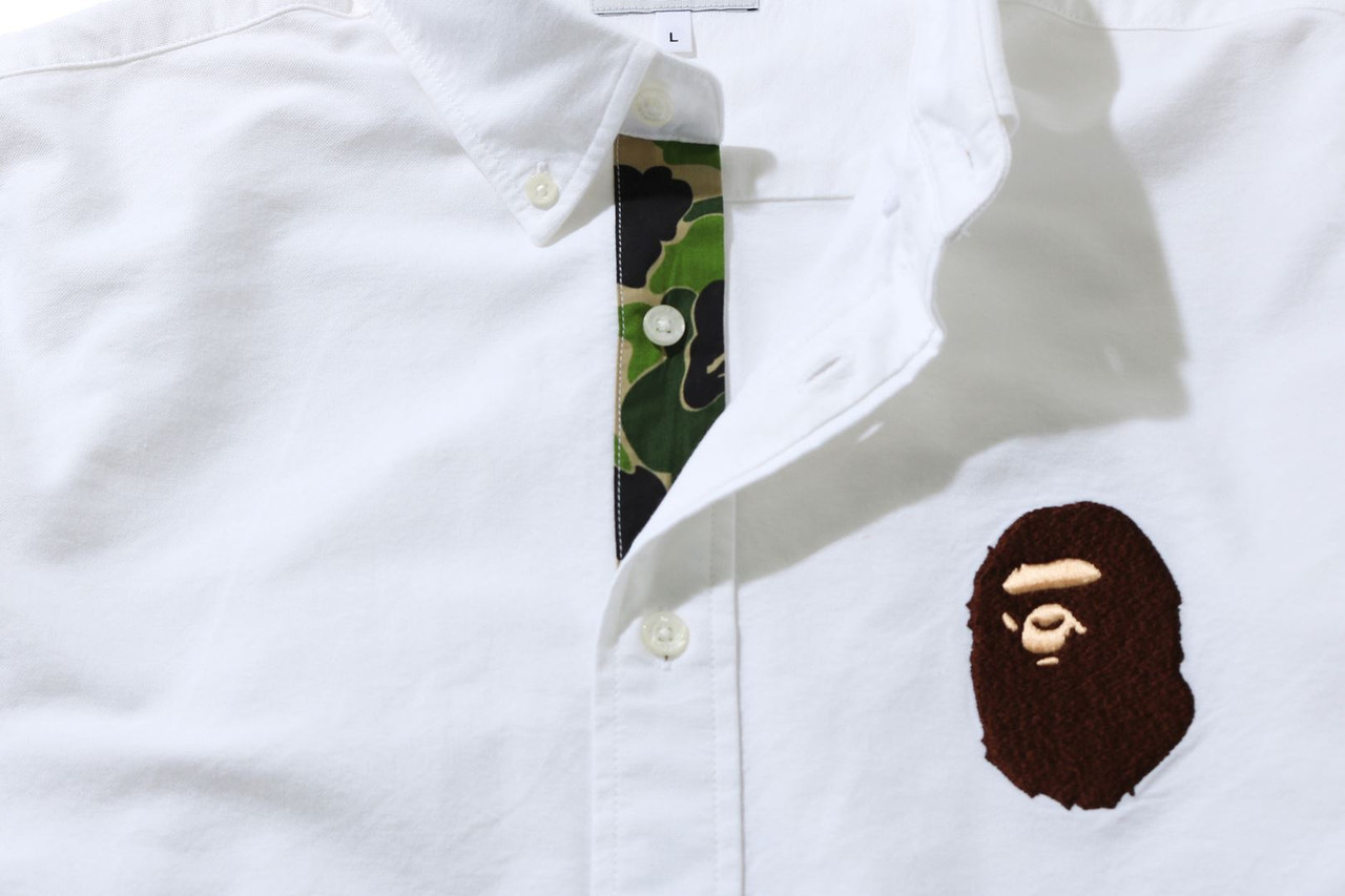 BAPE SHIRT LARGE APE HEAD OXFORD BD SHIRT