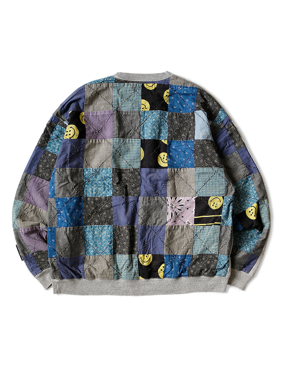 TOP Fleece x Rain Smile Quilt 2TONE BIG Sweatshirt K2109LC051