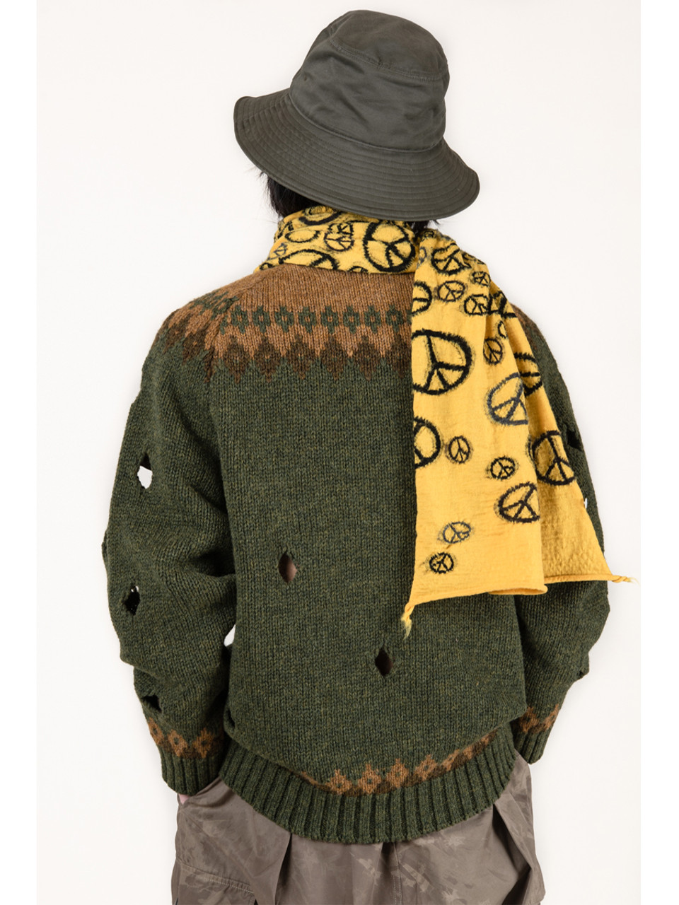KAPITAL Scarves Wool Piece Mark HAPPY Muffler