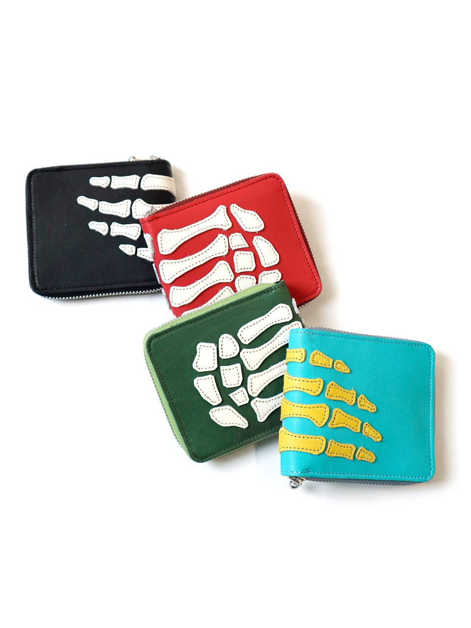 KAPITAL GOODS THUMBS UP BONE HAND ZIP Wallet