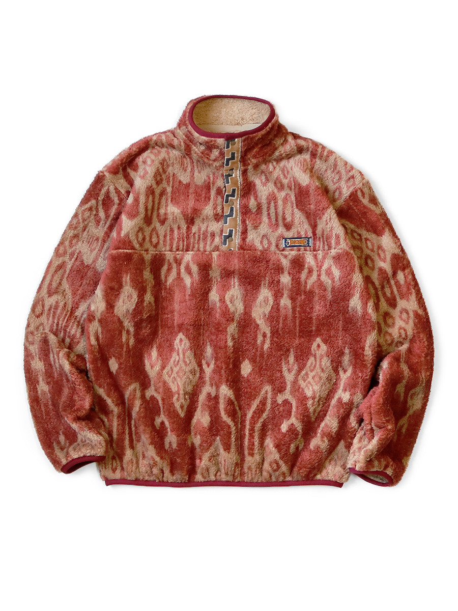 KAPITAL Sweat Shirt Java Kasuri Pattern Fleece Snap T
