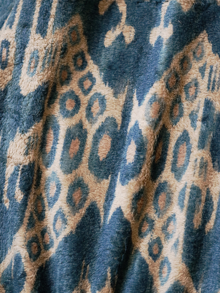 KAPITAL Sweat Shirt Java Kasuri Pattern Fleece Snap T