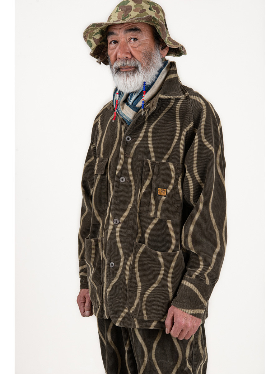 KAPITAL Jacket 8W Corduroy Sickness Stripe Discharge Printing pt
