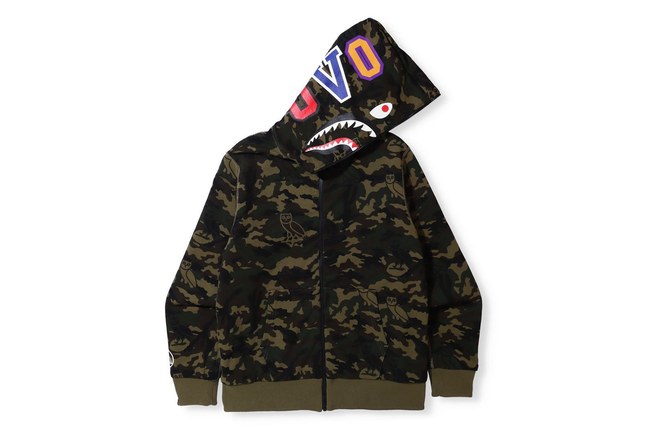 BAPE camo shark full zip hoodie リバーシブル Reversible OVO × BAPE camo Shark full zip hoodie A Bathing Ape