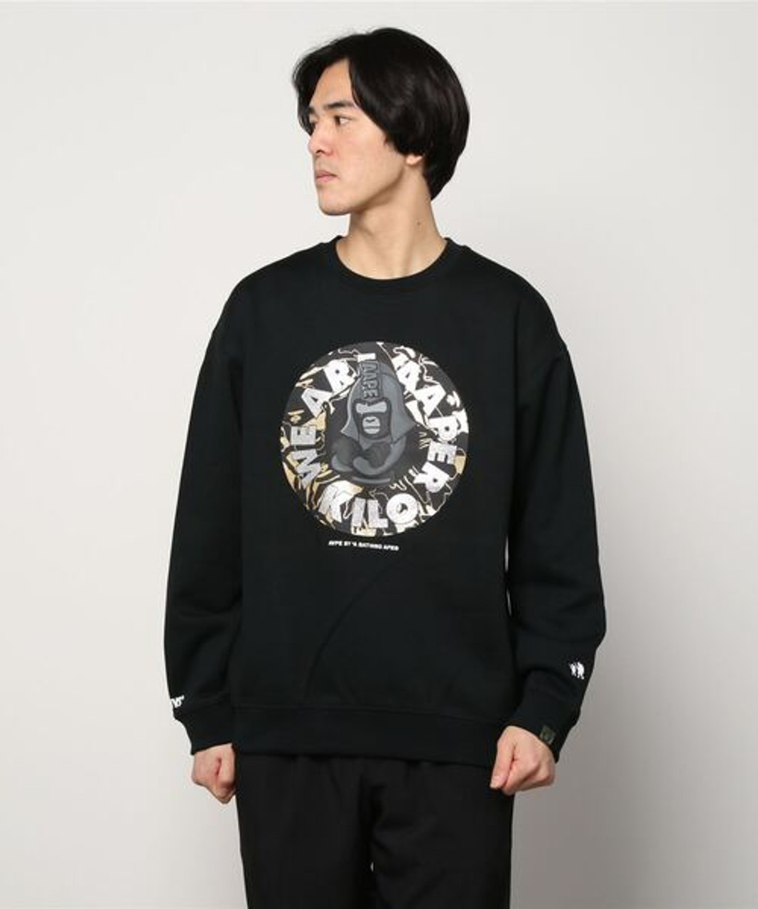 aaper 'circle kilo' crew neck sweat(glitter print effect) aapswm3864xxh