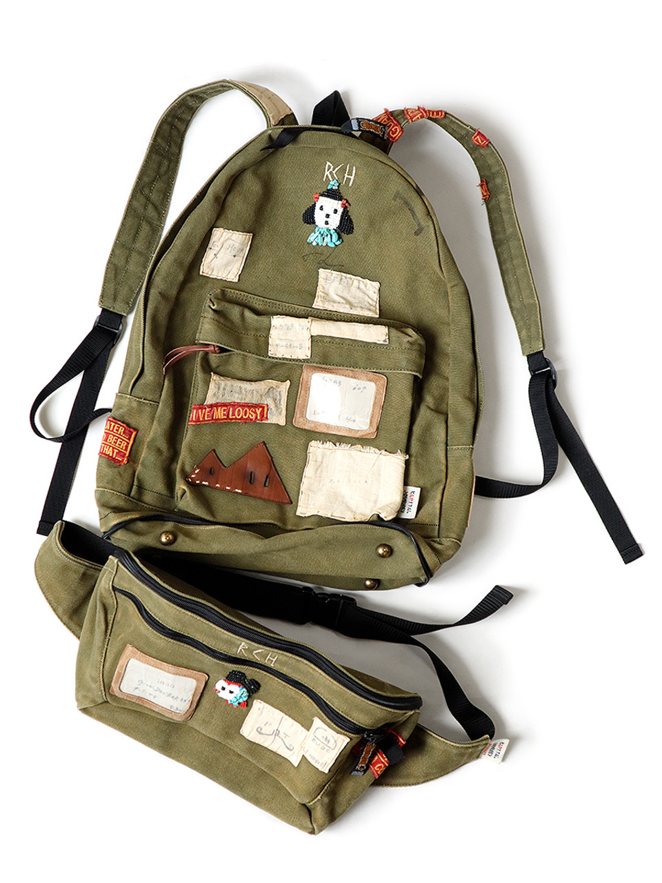 KAPITAL Bag No. 4 Canvas Separate Army Backpack (Journey Remake)