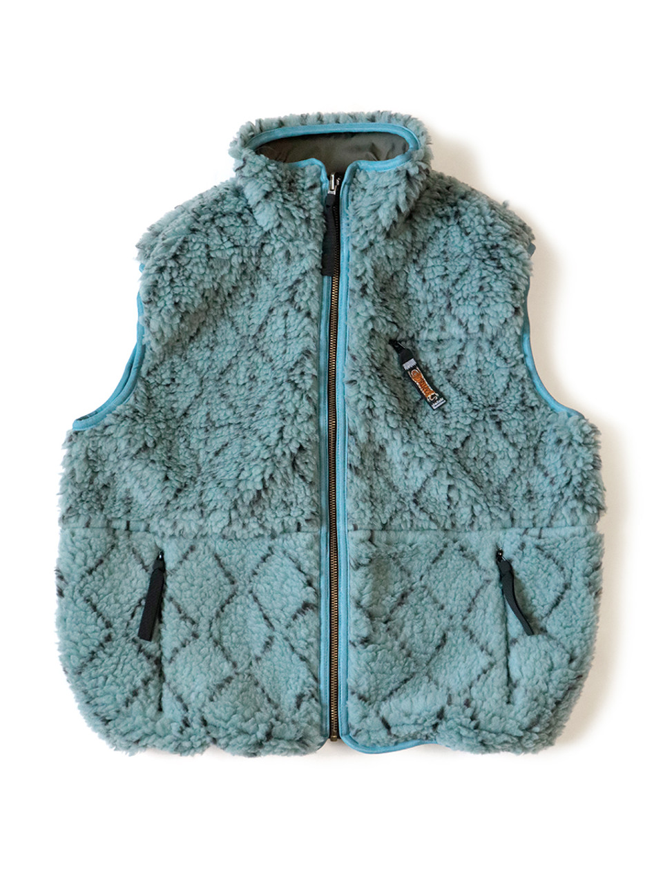 KAPITAL Vest Dogi Sashiko Boa Fleece Reversible Vest