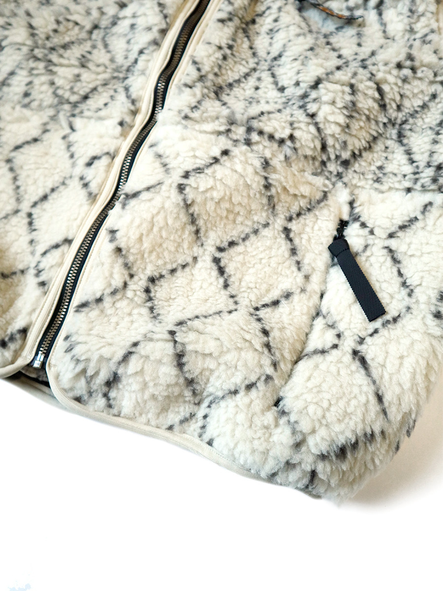 KAPITAL Vest Dogi Sashiko Boa Fleece Reversible Vest