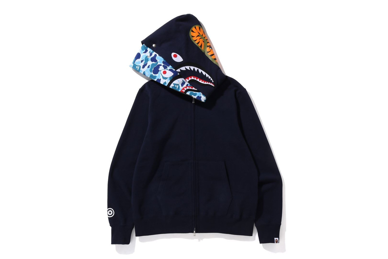 BAPE CUT AND SEWN ABC CAMO SHARK WIDE FIT FULL ZIP DOUBLE HOODIE