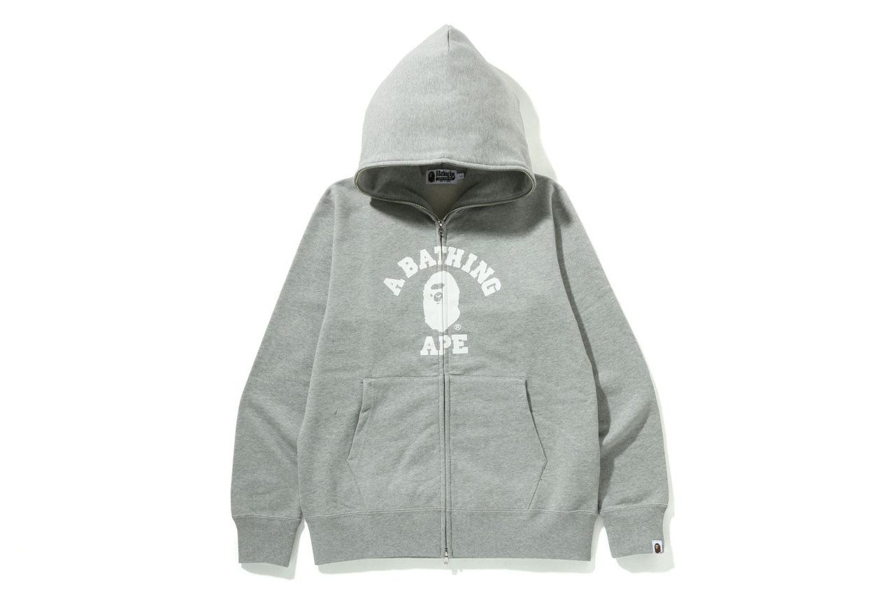 BAPE CUT AND SEWN COLLEGE FULL ZIP HOODIE