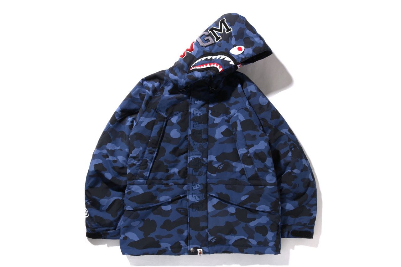 COLOR CAMO SHARK HOODIE DOWN JACKET –