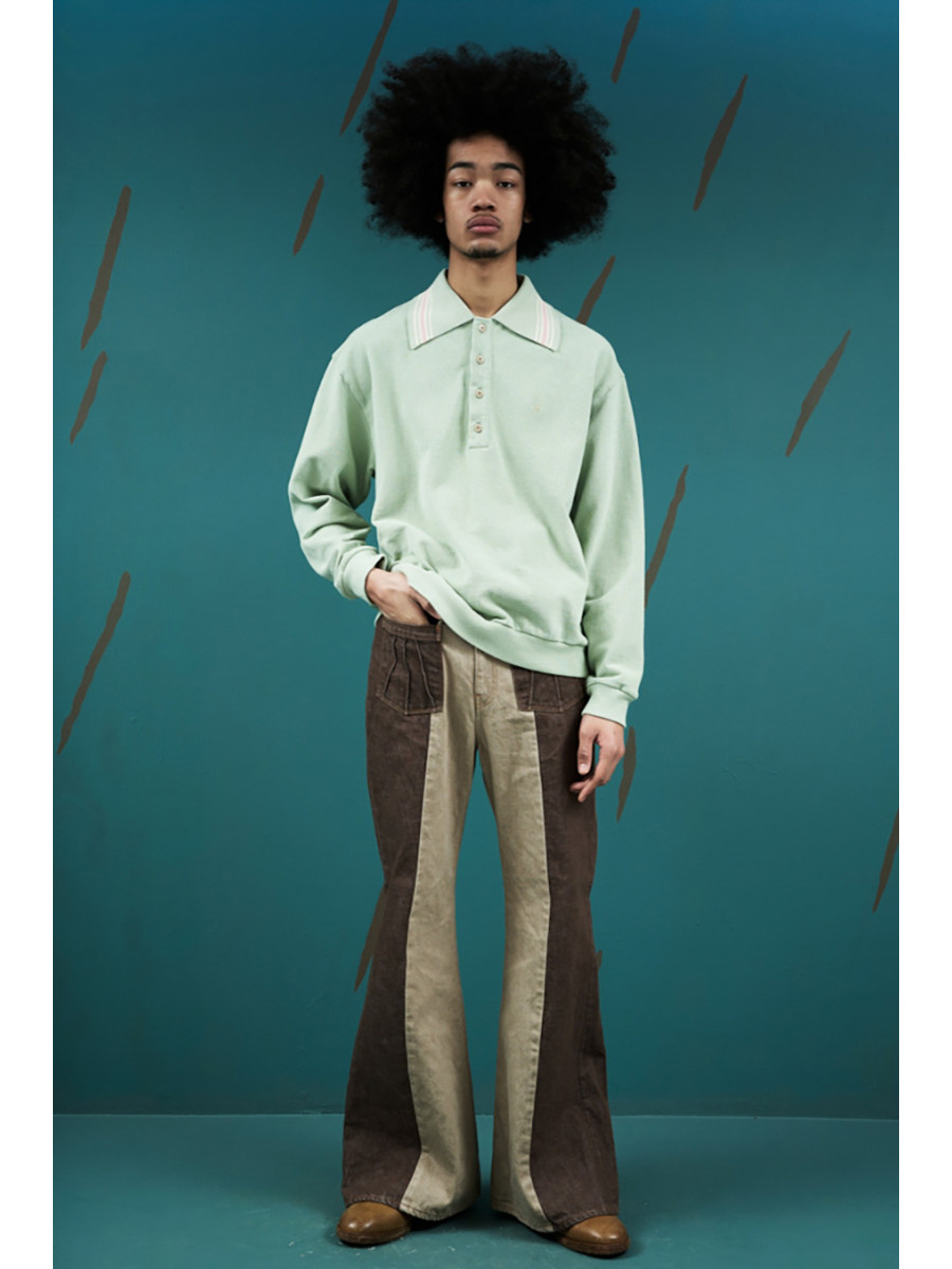 KAPITAL Sweat Shirt Kanoko Rangle Color Retro Polo