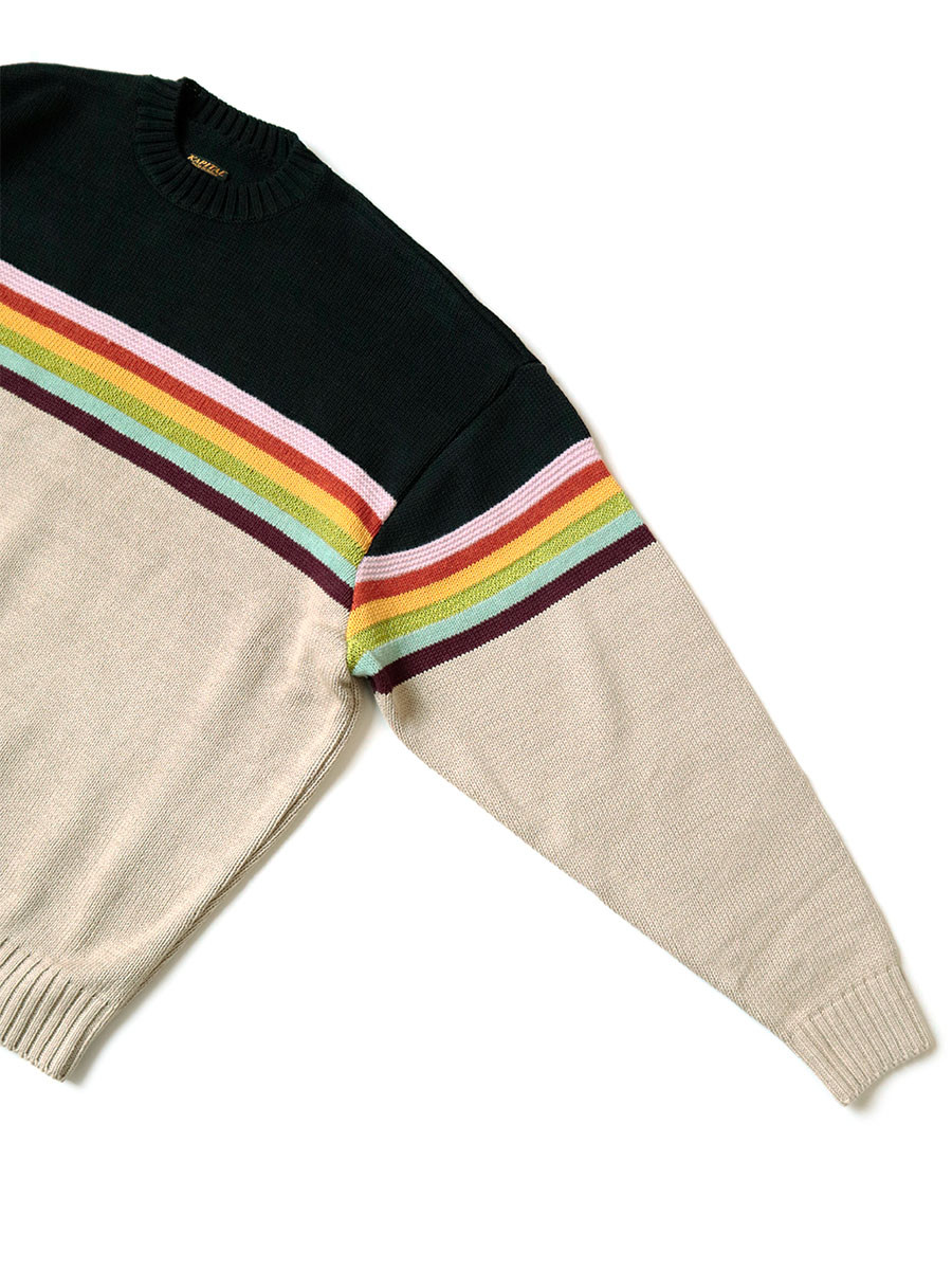 KAPITAL Knit Sweater 5G Cotton Knit MOONBOW Crew Sweater
